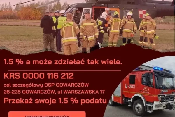 Pożar poszycia leśnego w Kamiennej Woli – strażacy z Gowarczowa i okolic w akcji