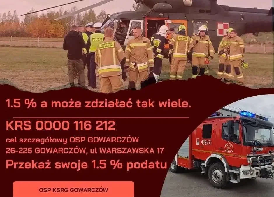 Pomoc ZRM i zabezpieczenie lądowiska LPR w Gowarczowie