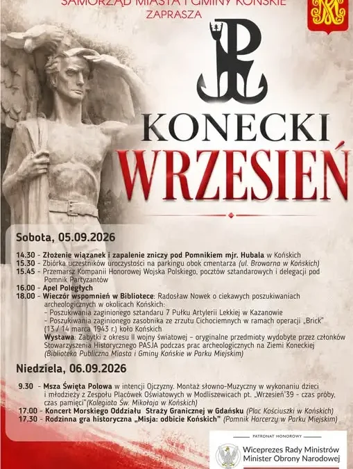 Konecki Wrzesień 2026: Obchody ku czci bohaterów już 5-6 września