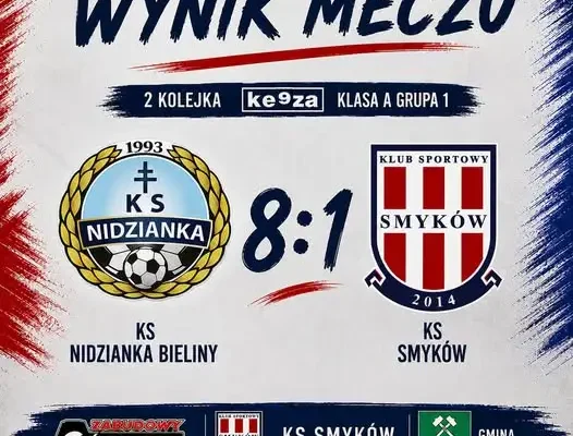Porażka KS Smyków w Bielinach: czerwona kartka i wysoka przegrana 1:8