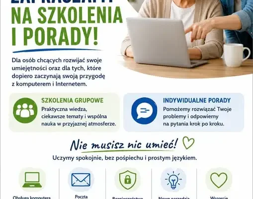 Klub Rozwoju Cyfrowego w Przyłogach zaprasza na bezpłatne szkolenia