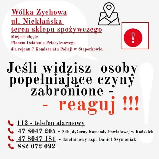 Wólka Zychowa pod szczególnym nadzorem policji – nowy Plan Działania