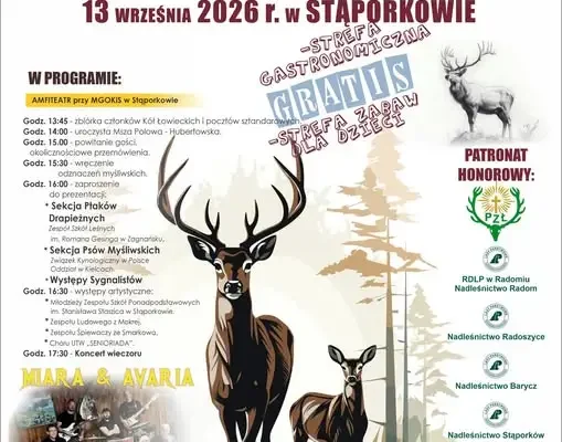II Hubertus Konecki w Stąporkowie – leśne tradycje i rodzinna zabawa już w niedzielę