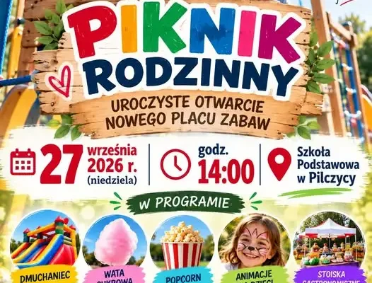 Piknik rodzinny w Pilczycy z okazji otwarcia nowego placu zabaw