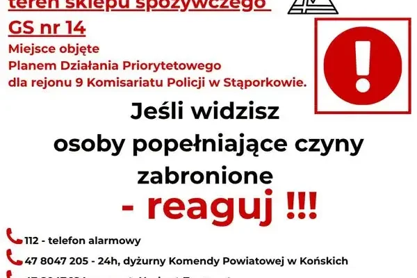 Czarniecka Góra: teren przy sklepie GS nr 14 pod policyjnym nadzorem