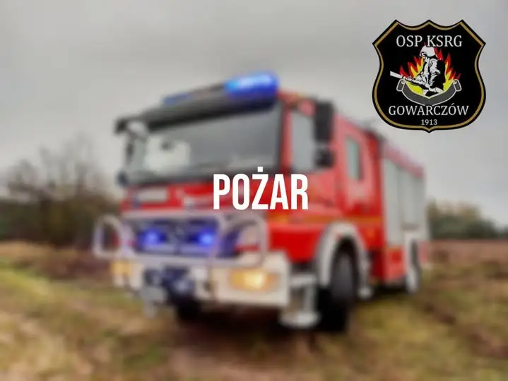 Pożar kosza na śmieci w Gowarczowie – interweniowały OSP i JRG Końskie