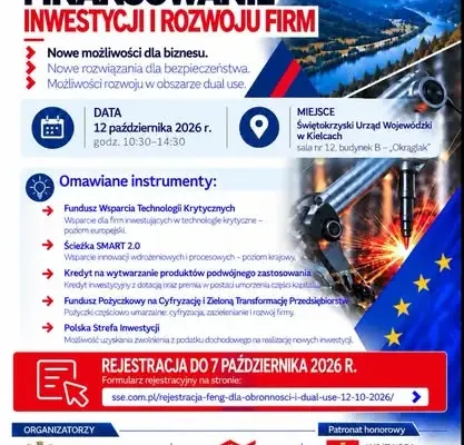 Bezpłatne spotkanie dla przedsiębiorców w Kielcach – fundusze na innowacje i obronność
