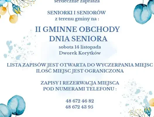 Gowarczów zaprasza seniorów na wspólne świętowanie — II Gminne Obchody Dnia Seniora
